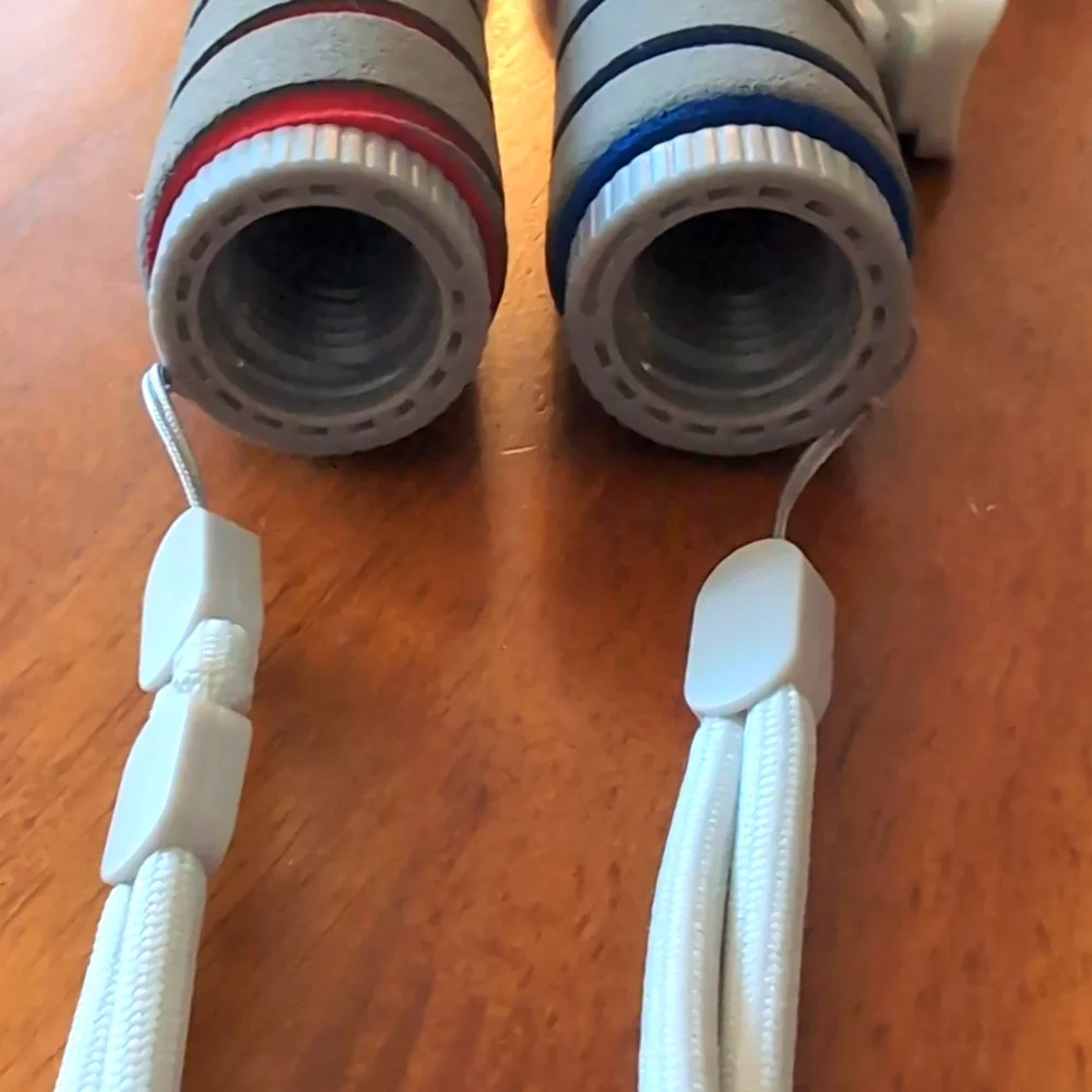 MetaQuest Oculus 2 Gray and White Handles with Red and Blue Accents